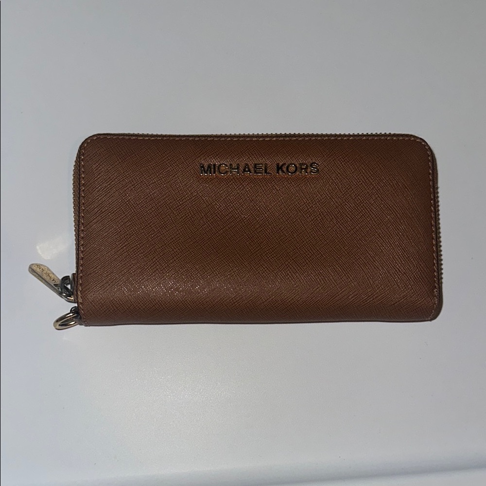 Michael Kors Tan Zip-Around Wallet